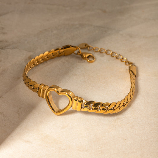 Heart snake link bracelet