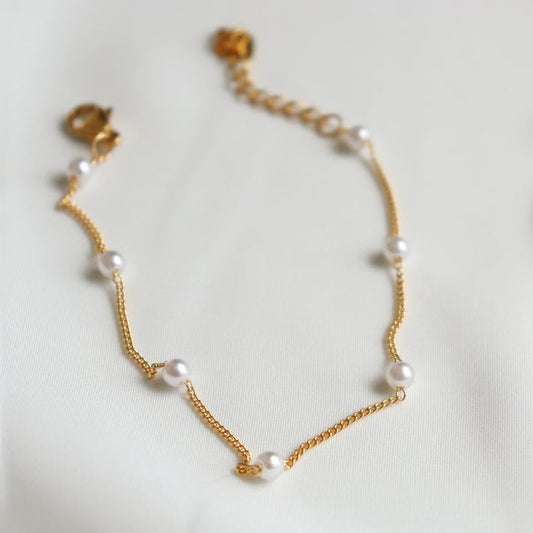 Dainty Pearl Bead Anklet